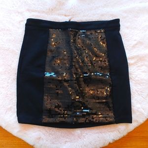NWT Black Sequin Mini Skirt